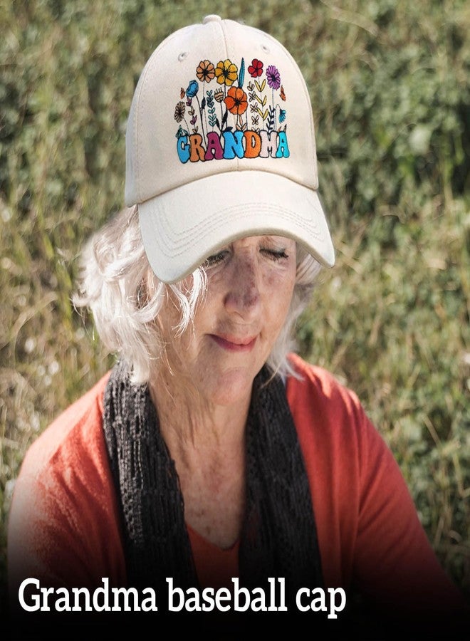 Tmsek Best Grandma Gifts - Grandma Hat, Mothers Gift for New Grandparents Birthday Embroidered Baseball Cap (Women Flower Hats) - Image 5